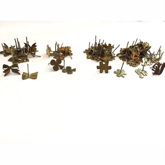 47 pairs Sterling Silver Animal Brass Owl Puzzle Squirrel Post Stud Earrings Lot - Picture 4 of 8